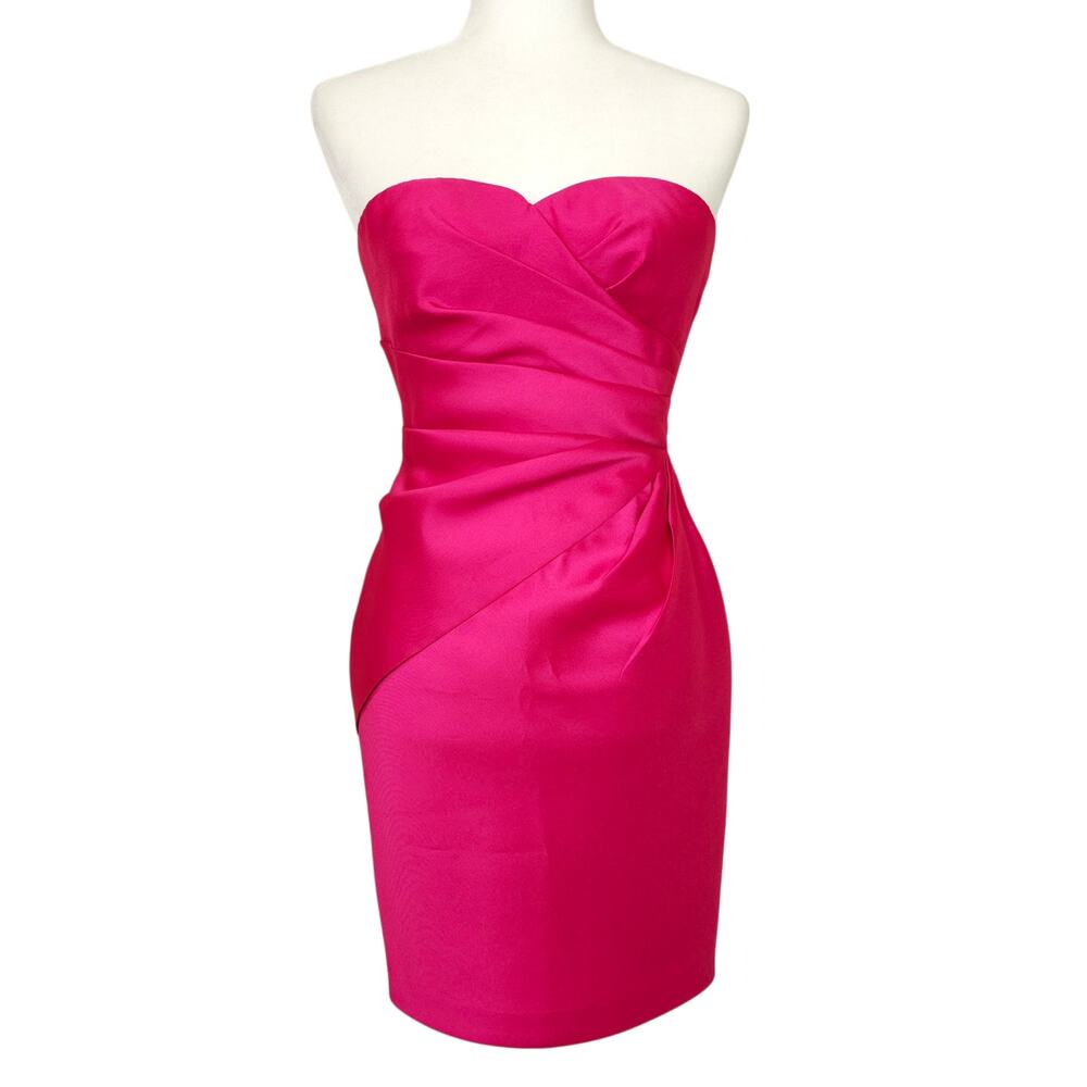Adrianna Papell Pink Strapless Sweetheart Ruched Dress 2